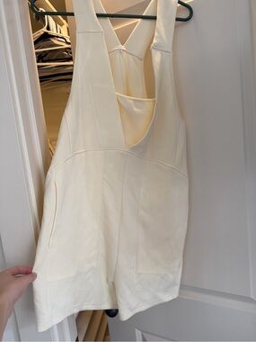 Cream Sleeveless V-Neck Romper